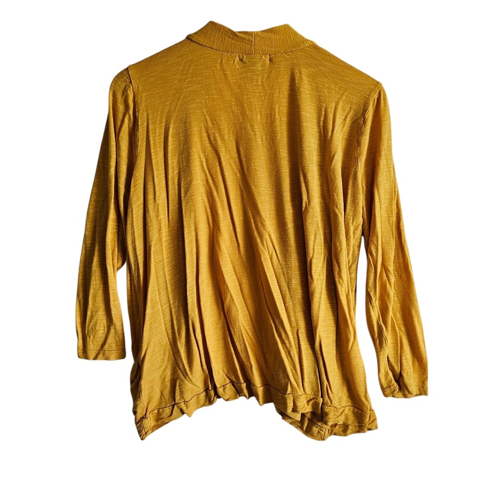 Torrid Cardigan Draped Open Front Lightweight Mustard Yellow Plus Size 1X - Picture 9 of 10
